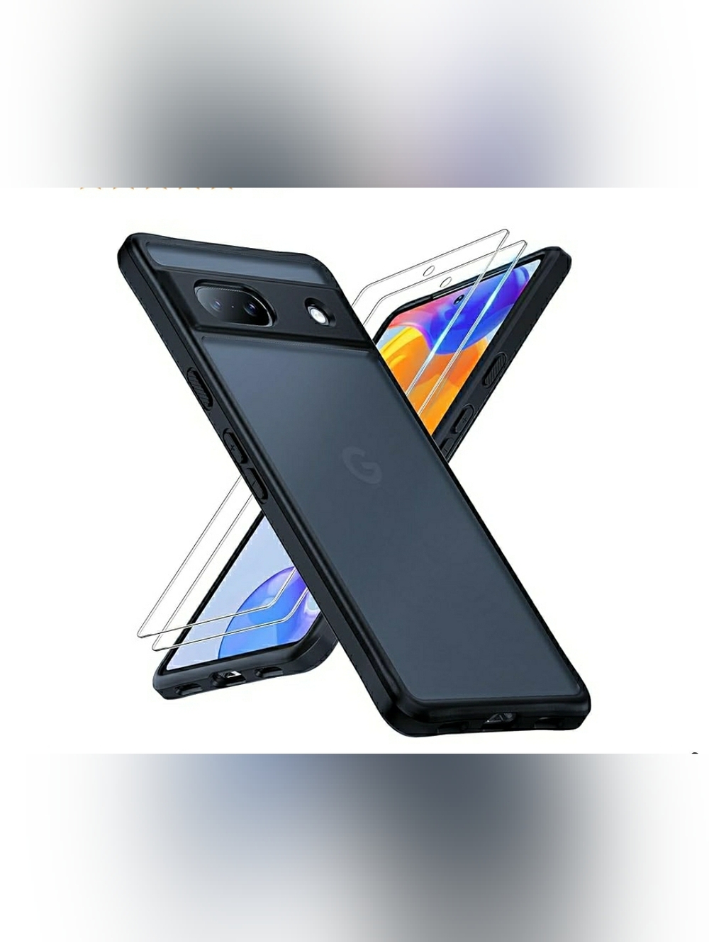Google Pixel 8a Phone Case Matte Black Slim Full Camera Protection Tocol